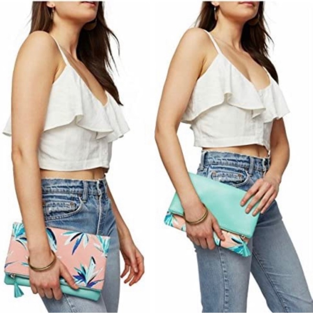 RACHEL PALLY TROPICAL CLUTCH with duster bag included